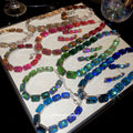 EU/US Import Rhinestone Contrast Geometric Square Necklace Set Fashionable Clavicle Chain Light Luxury Premium Necklace