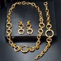 EU/US Import Fashionable Commute Simple Style Jewelry Set Personality Versatile Premium Light Luxury Bracelet Necklace Earrings Set