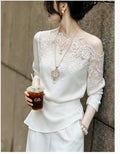 Summer Office Elegant Lace Patchwork Top