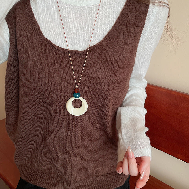 Chinese-Style Zen Wooden Bead Necklace - view 12
