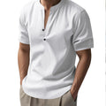 summer european and american foreign trade men's casual loose shirts men's trendy stand-up collar li