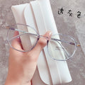 New Fashionable Retro Blue-Light Glasses RedNote ins Student Glasses Frame Women Polygon Bare Face Plano