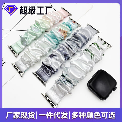 2024 Neo-Chinese Style Apple Band iwatch Large Cord Hair Tie Watch Band SE Stretch Wrist Strap Wholesale