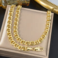 Export Accessory Copper Gold Plated 7MM Day Lettering Bracelet Necklace Set In Stock TEMU Longines Sound Overseas Hot Sale
