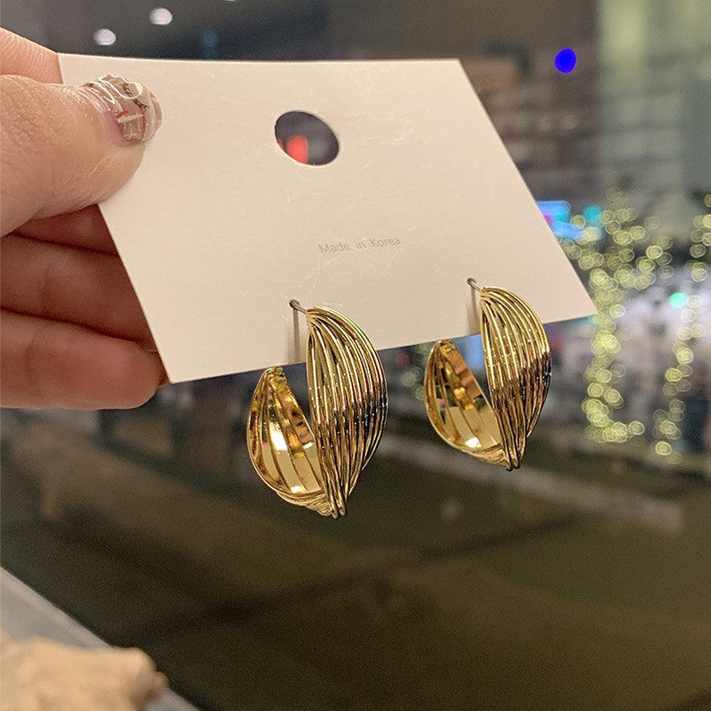 Minimalist Oval Hoop Earrings - view 12