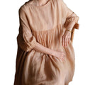 Handmade Embroidered Ramie Loose Dress, 2025 Summer