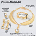 Amazon New Overseas Leaves Rhinestone Western Versatile Fashionable Premium Necklace Bangle Earrings Ring Set