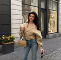 Lapel Collar Cropped Jacket
