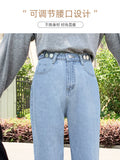 Women's High Waist Straight Dad Cargo Jeans