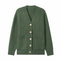 Women's Fall-Winter Fashion Knit Wool Loose Sweater + Cardigan + Jacket 2026 - Green