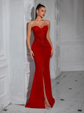 Women's Strapless Mermaid Slim Fit Sexy Premium Evening Gown Banquet Party