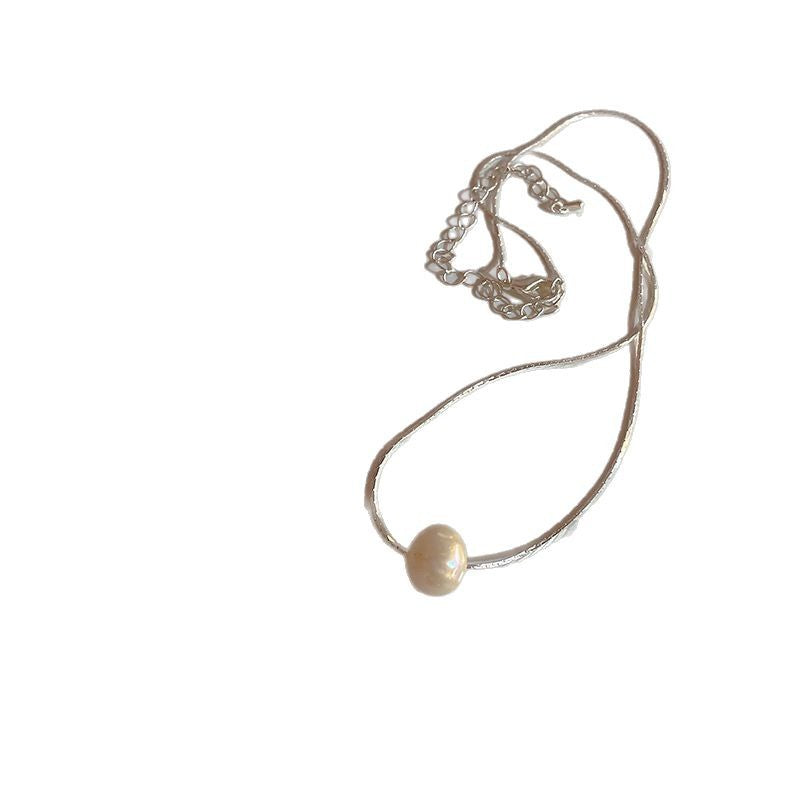 French Heart Pearl Necklace with Silver Accents - view 5