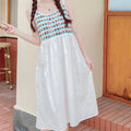 Bohemian Ethnic Style Embroidered Camisole Mid-Length Dress