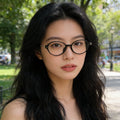 Presbyopia Glasses Anti-Blue Youthful Small Oval Round Artistic Frame Overseas Anti-Blue-Light Reading Glasses