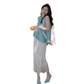 Brightening Relaxed Sleeveless Pleated Fringe Skirt + Top Set