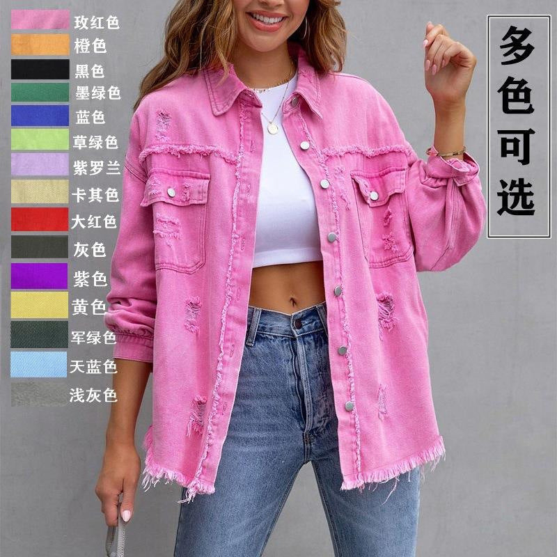 Women's Long Sleeve Mid-Length Long Jacket 2026 | Trendy Jacket - Violet