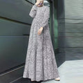 Women's Casual Comfortable Long Sleeve Polka Dot Loose Long Dress 2026 - White