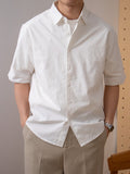 Nengmeng Slub Cotton Linen-Like Short Sleeve Shirt