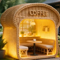 Outdoor leisure courtyard pavilion rattan bread shape pavilion deck outdoor balcony creative landscape ornaments