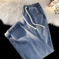 Fall-Winter Petite Lined Elastic Wide Leg Straight Leg Pants