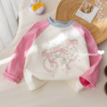 Girls' Contrast Bunny Print Long Sleeve T-Shirt