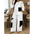 Women's Ethnic Long Sleeve Lace Trim Set 2026 | 2 Piece Outfit Set - White