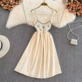 Bohemian Ethnic Style Embroidered Camisole Mid-Length Dress