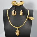 Overseas Middle East Jewelry Bead Collar Necklace Teardrop Shape Pendant Long Wall Grain Necklace Earrings Set Ring Bangle Set Women