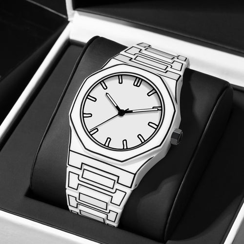 New Fashionable Trendy Anime Line Personality Two Times Element Artistic Student Watch Unisex Sports Waterproof Quartz Watch