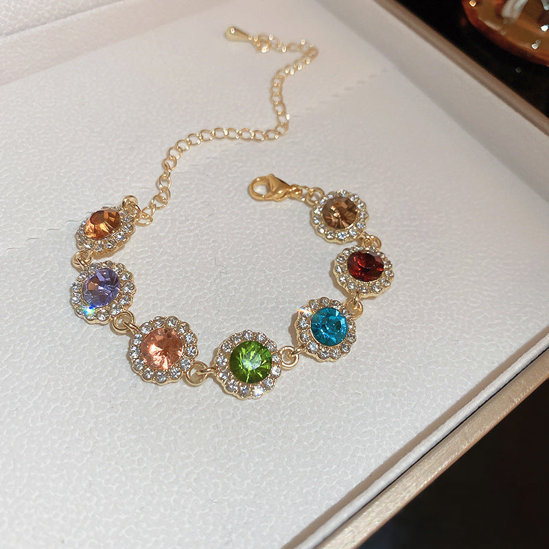 Zircon Iris Flower Cross Bracelet - view 8
