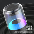 New transparent suspended Bluetooth audio, colorful lighting, smart glass speaker, high quality sound quality, large volume subwoofer