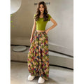 Summer Fashion Slimming Printed Loose Wide Leg Pants