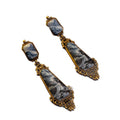 Vintage Neo-Chinese Retro Heavy-Duty Long Style Drop Ancient Style Mountain Water Draw Fashionable Light Luxury Earrings