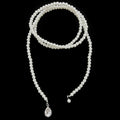 Western Teardrop Cubic Zirconia Faux Pearl Double-Layer Can Comb Knot Necklace Fashionable Personality Long Sweater Chain Women Wholesale