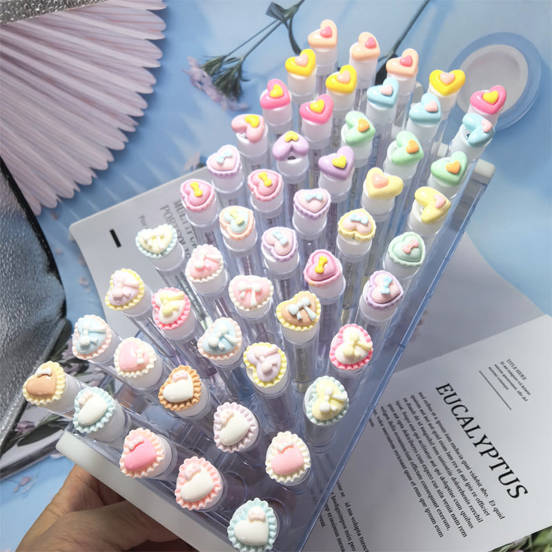 Heart-Shaped Disposable Lash Wands - Bow Design, Multi-Color Makeup Brushes