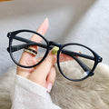 Round Prescription Blue-Light Glasses Frame Influencer Korean Frame Trendy Retro Plano Unisex Student Prescription Sunglasses