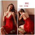 暗恋橘睡衣女夏睡裙 粉色蝴蝶结网纱睡衣家居服性感内衣吊带裙191
