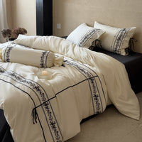 Ink Wave / 1.2m Bed - 3-Piece Flat Sheet - 150x200cm