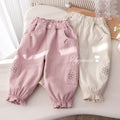 Girls' Flower Embroidered Joggers