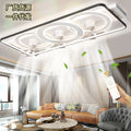 New living room lamp rectangular LED ceiling lamp with fan Nordic brightened intelligent voice control living room main lamp