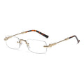 Rimless Prescription Photochromic Bare Face Gold Silk Rimless Glasses Premium No Edge Frame Pure Seduction Anti-Blue-Light Myopia Glasses