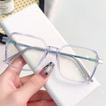 New 2055 Photochromic Prescription Glasses Women ins Square Frame Slender Anti-Blue Plano With Rx Frame