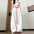 white scimitar wide leg pants women's 2026 new summer thin yamamoto pants loose lazy little sports p