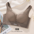 6013无痕网纱V领提拉收副乳按摩手掌杯女士内衣无钢圈调整型文胸