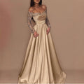 2026 Sequin Evening Gown for Women, Long Sleeve Formal Party Dress
