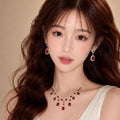 King Royal Breeze Full Diamond Geometric Teardrop Jewelry Set Imperial Breeze Luxury Necklace Light Luxury Niche Necklace Women