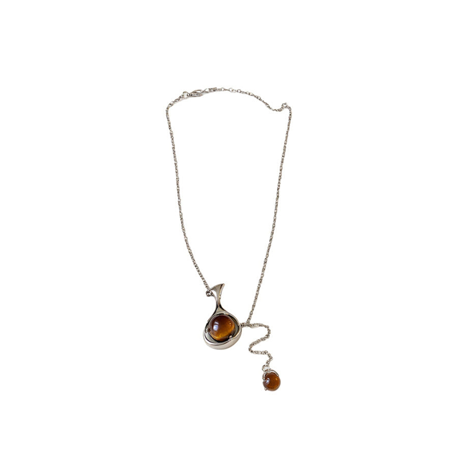 Maillard Brown Oval Pendant Necklace - view 5
