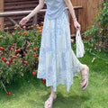 Women's Summer Ethnic Fashion Short Sleeve Floral Skirt + Top 2-Piece Set 2026
