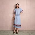 Women's Ethnic Artistic Linen Embroidered Hem Skirt 2-Piece Set 2026 - As Pictured