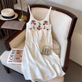 Bohemian Ethnic Style Embroidered Camisole Mid-Length Dress